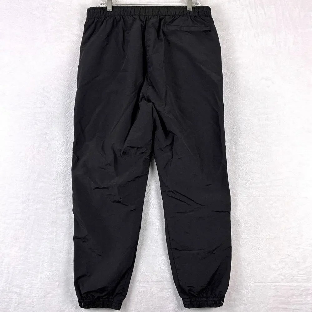 VTG LL Bean Rain Pants Mens L Black Nylon Drawstring Outdoor Trekking 80s 90s